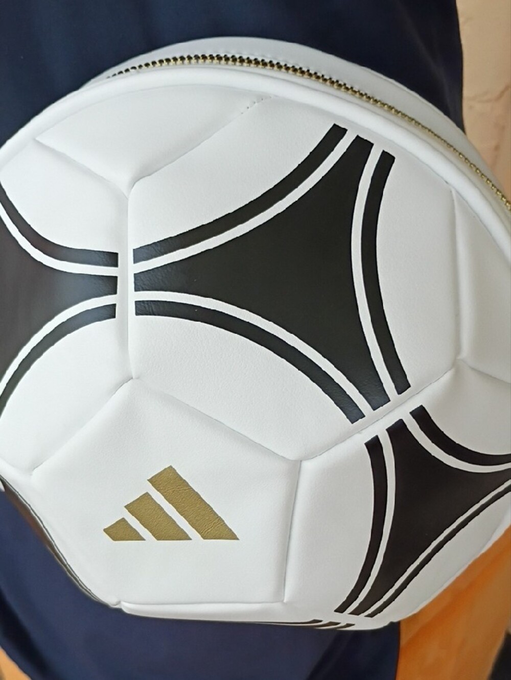 adidas White & Black Soccer Ball Crossbody Bag with Gold LogoNWT - Picture 3 of 3